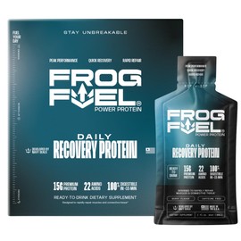 Frog Fuel Power Regular Protein Shot, 15g Protein Nano-Hydrolyzed Grass Fed Collagen, Post Workout, Gluten Free, Fat & Sugar Free, 22 Amino Acids, 0 Carbs, Berry, 1 oz Packets, 24 Pack