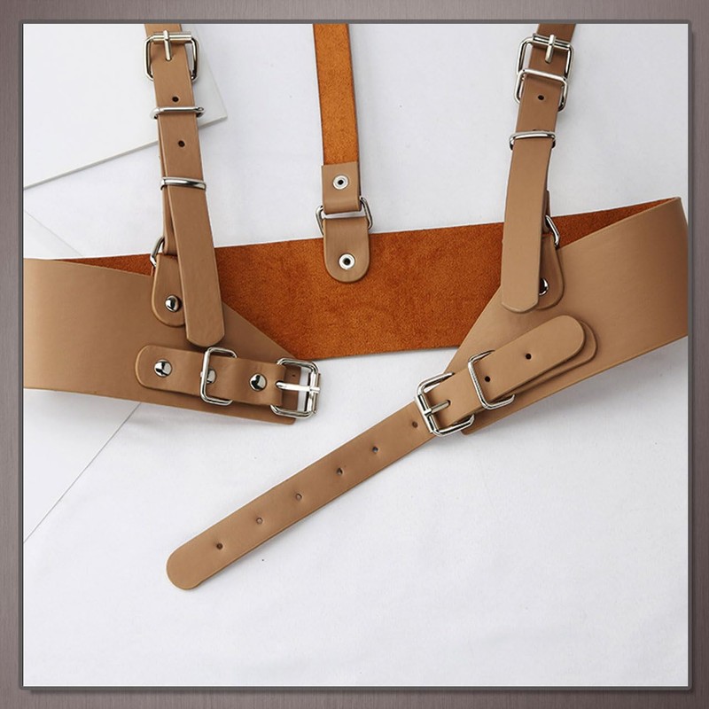 One Limitation BP305 Women's Suspender Leather Fashion Harness Silver Buckle