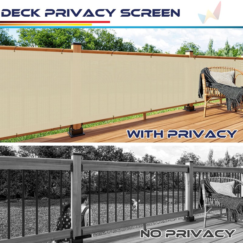Windscreen4less 3'x12' Deck Balcony Privacy Screen for Deck Pool Fence