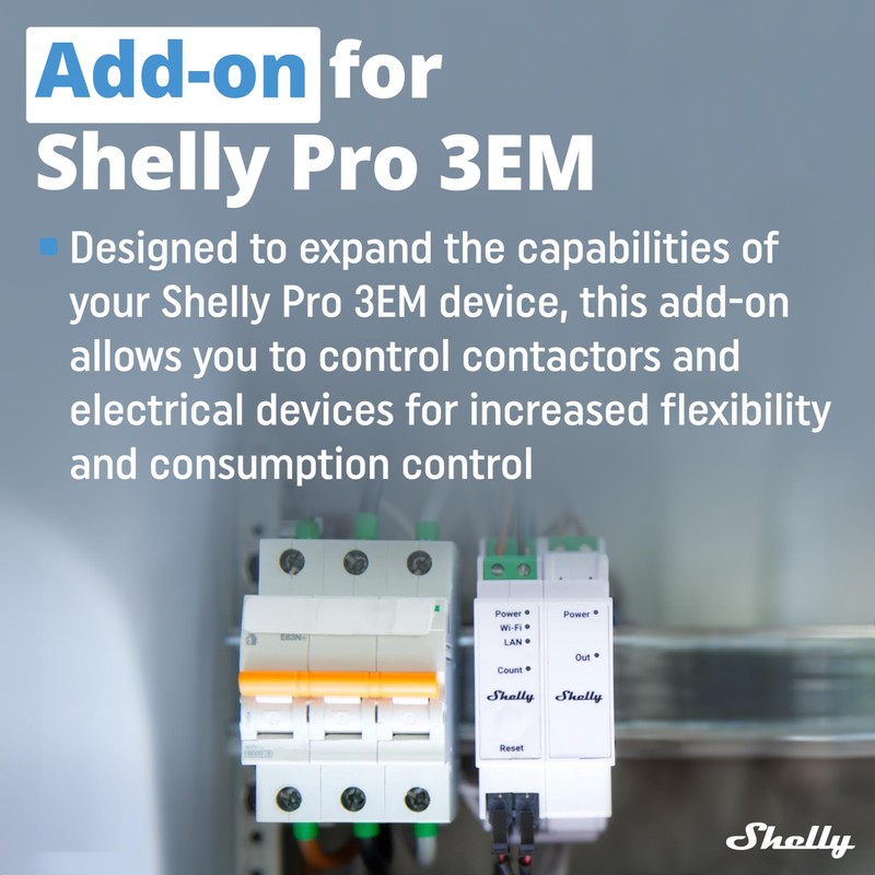Shelly Pro 3EM Switch Add-On | Add-On for Shelly Pro