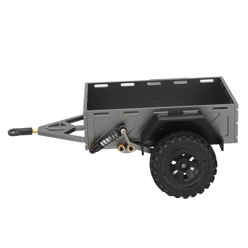 RC Car Hitch Trailer Aluminum Alloy Antislip Rubber Tire Rustproof