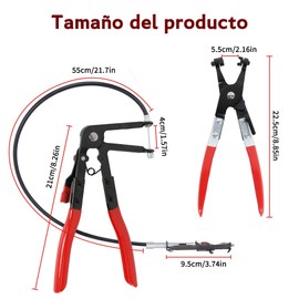 Hose clamp pliers with straight neck: 2 pieces hose clamp pliers - spring band clamp pliers, tool 650 mm for car repairs