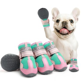 Aokown Dog Shoes for Medium Dogs, Large Dog Boots for Winter Snow, Hot Pavement, Dog Booties & Paw Protectors Size 4