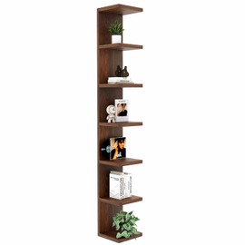 LitaEther Lack Wall Shelf,Display Floating Shelf (Solid Wood, 7 Tier)