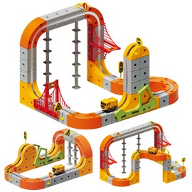 Electric Train Set for Kids, 117PCS Flexible 3D Cube Track STEM Toy
