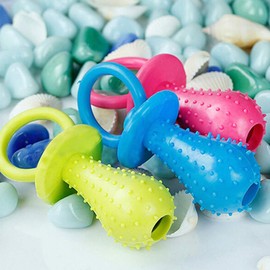 Blue Dserw Dog Pacifier Chew Toys, Mini Bite Resistant Bell Shape Rubber Pacifier Pet Dog Puppy Molar Chew Training Toy, Bell Chewing Playing Training Toys, for Pet Puppy Dog Cat, Chew Toys