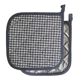 Pot Holders for Kitchen, Cotton Potholers with Great Heat Resistance, Hot Pads, Trivets for Cooking and Baking Set of 2 Grey