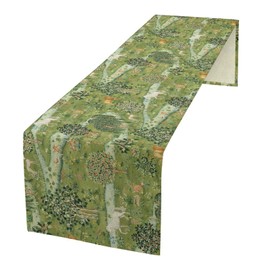 William Morris Original Design Green Table Runner Vintage Floral Table Runner for Dining Table Decor 13 x 60 Inch