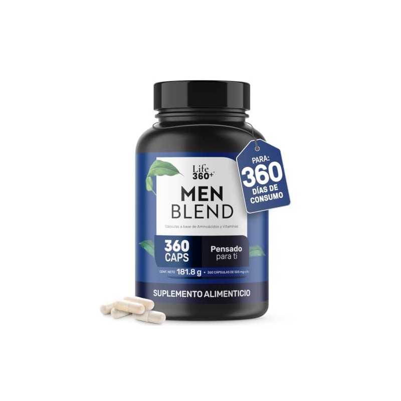 LIFE 360+ Men Blend Multivitaminico para Hombre | 360 cápsulas