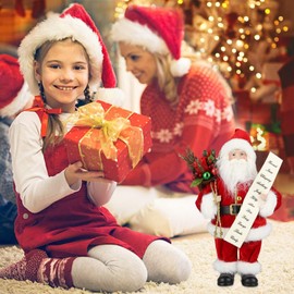 Uten Deluxe Father Christmas Santa Claus Standing Figure With Gift Bag and Lists 12 Inch Xmas Ornament Home Decoration Christmas Figure