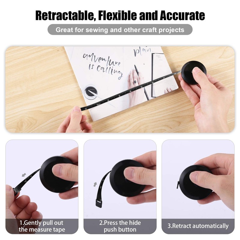 Tape Measure Body Measuring Tape, Retractable 60 Inch Soft Mini
