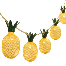 Betus 6.5 Ft 10 LEDs Pineapple Fairy String Light - Decor Gifts Battery Operated for DIY Christmas Tropical Theme Party Festival Home Party Bedroom Birthday Decoration (Warm White)