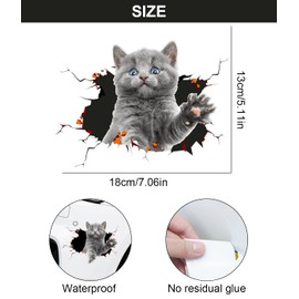 3D Cat Sticker Cute Decorative Cat Sticker Cat Sticker Animal Theme Sticker Car Custom Decorative Window Bumper Crack Car Sticker Style 2