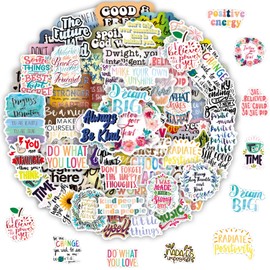 100 Unique Vinyl Stickers for Adults, Aesthetic Motivational Quote Stickers for Laptops Journals Scrapbook DIY Projects