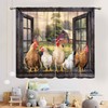 TKUYO - Cortinas de cocina con gallo, rural, rural, diseño