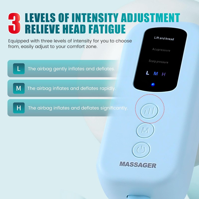 Head Massager Scalp,Rechargeable Massager for Head,Portable Electric Percussion for Deep