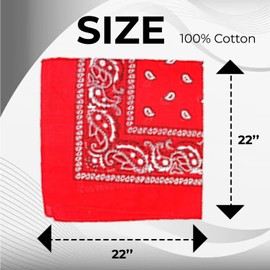 AAMERA Bandana Scarf for Men Women I Cotton Square Paisley Print Bandanas Face Mask I Neck Head wear Scarfs (White)