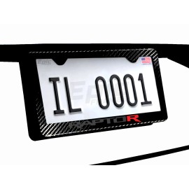 RED COBRA Black on Black / Red Raptor / R F150 Black 100% Carbon Fiber Plate Frame