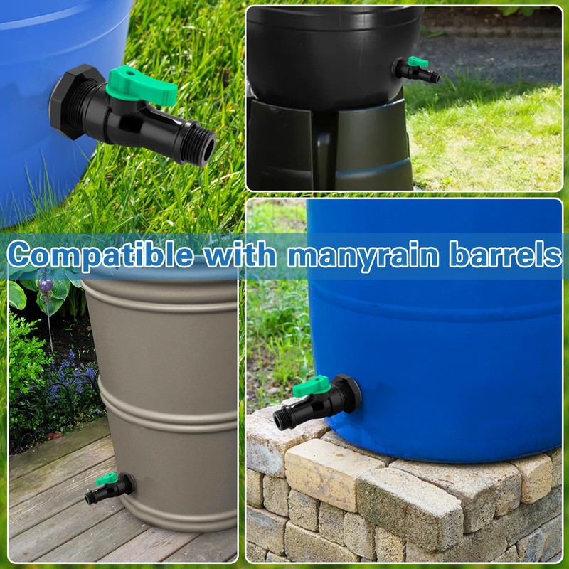 Plastics Rain Barrel Spigot Kit,High Flow Valve Core Water Tank