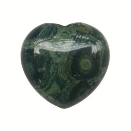 Sunshcat Natural Kambaba Jasper Palm Worry Carved Heart Shaped Love Crystal and Healing Stone,1.57 Inchs Valentine's Day Gift Thanksgiving Gift