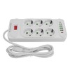 Power Strip 6 Outlets 4 USB 2 Type C Ports