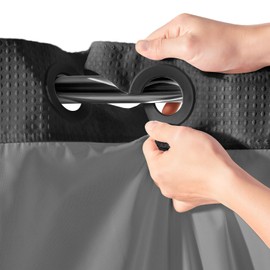 River Dream Heavyweight No Hooks Required Dotted Waffle Weave Shower Curtain with Snap in Liner - 71W x 74H,Hotel Grade,Spa Like Bath Curtain,Graphite Grey