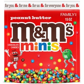 M&M'S Minis Peanut Butter Candy, Family Size, 15 Oz Bulk Resealable Bag