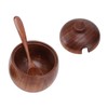 Wood Spice Jar Sugar Bowl Salt Box Seasonings Storage Container