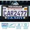 2 Pcs Veteran License Plate Frame for U.S. Navy,Black Matte