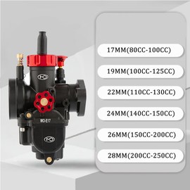 PE17mm Carburetor Racing Performance Carburetor for 80cc to 100cc Flange Motorcycle Engine Dirt Pit Bike Apollo TaoTao Lifan Kayo SSR