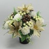 Christmas grave arrangement 25cm (10 inches) in grave pot/vase with