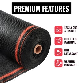 SEALTECH Heavy Duty Safety Debris Netting Rolls - Fire Retardant,1/16" Mesh roll, for Scaffold Enclosure, Visibility Barrier, for Construction & Agricultural Use. (Black-6.5 ft X 200 ft)