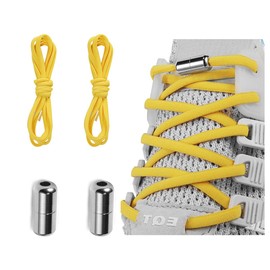 Alegrianan Elastic No Tie Shoe Laces For Adults,Kids,Elderly,One Size Fits All, Yellow, X-Large