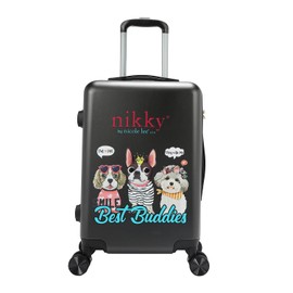 Nicole Lee Nikky 21-Inch Hardcase Luggage, 360° Spinner Wheels, TSA-compliant Lock (BEST BUDDIES)