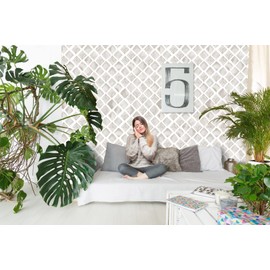 LiKiLiKi Gray White Stripe Wallpaper Modern Geometric Contact Paper Peel and Stick Wallpaper Self Adhesive Removable Home Decorative Wall Paper for Living Room Office 17.71inx472in