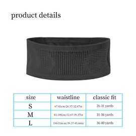 Universal Running Belt, Multifunctional Breathable Concealed Knitted Waist Bag, Running Belt, Tight Fit, Belt for Outdoor Sports for Running, Jogging, Cycling, black, Modern