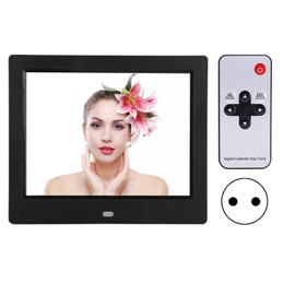 XCLT-808 8 Inch Desktop Electronic Clock Calendar Alarm Digital Photo Frame Elderly Electronic Album AC110-240VBlack EU Plug