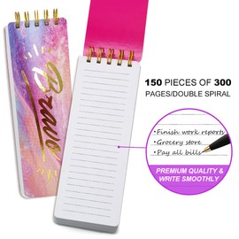 KiDEPOCH Spiral Memo List Pad, Sturdy Covers, 3 x 8.5, 300 Pages, Splashy Notes for School, Bravo Character