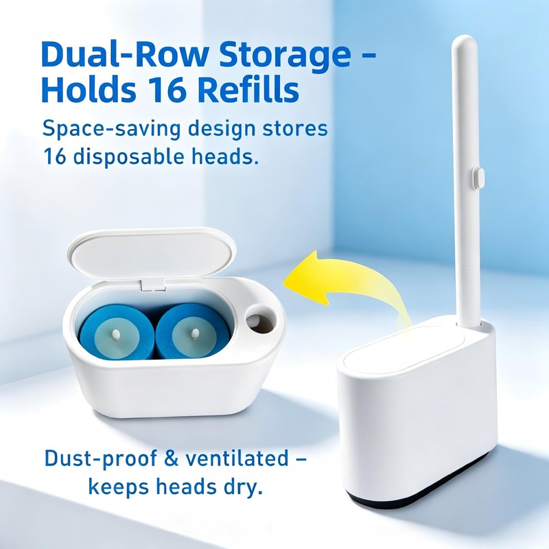 Disposable Toilet Brush – Hygienic Contact-Free, White