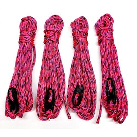 Guy Ropes 3mm 4m Guy Lines Tent Camping Cords Heavy Duty Pack of 4 (Pink With Purple and Black Fleck)