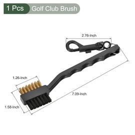 YOKIVE Double Sided Golf Club Brush, Golf Brush and Groove Cleaner with Clip | Cleaning Golf Clubs, Great for Golf Exercise (Black, 7.09x1.58-Inch)