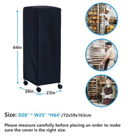 Bun Rack Cover, 23″L x 28″W x 64″H, High Density 600D Dust Proof Fabric, Home Commercial Use