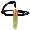 Nupuyai Peridot Healing Crystal Point Pendant Necklace for Women Men,