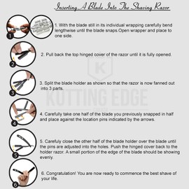 Kutting Edge - Professional Straight Edge Razor - Barber Razor with 10 Derby Double Edge Blades - Matte Black Stainless Steel Men Traditional Barber Shaving Razor