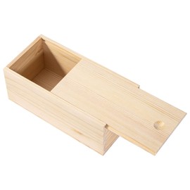 Useekoo Unfinished Wooden Storage Box with Sliding Lid, 7.8'' x 3.9'' x 3.1'' Keepsake Box, Rustic Wood Gift Boxes for Art Hobbies, DIY Lovers, Desk Organizers and Christmas Decorations