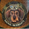 Wilde Hilde Original Dachshund, Teckel, Dachshund, Rauhaardackel Sign with Suction