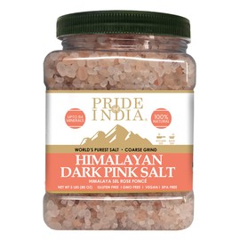 Pride Of India - Himalayan Rock Salt - 84+ Natural Mineral Enriched (Pure Himalayan Pink Salt, Coarse Grind 5 Pound Jar)