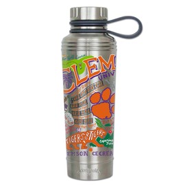 Catstudio Clemson University Collegiate Stainless Steel Water Bottle | BPA Free Triple Wall Insulation with Non Slip Bottom | Great for Running, Hiking, Sports, & Travel
