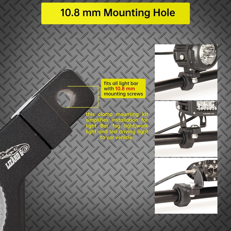 LIZARD GO Roll Bar Adjustable Clamp for 1.625 to 2.0inch