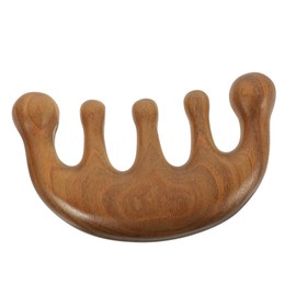 FRCOLOR Sandalwood Wide Tooth Comb for Scalp Massage Blood Circulation Soft Scalp Brush Handle Natural Material